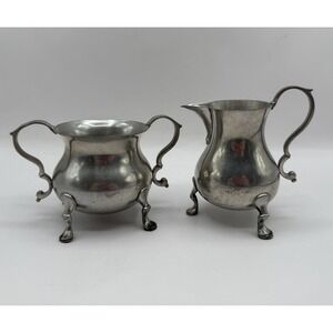 Williamsburg Stieff Pewter Vintage Creamer And Sugar